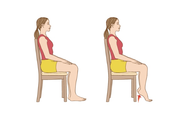 Nâng gót chân khi ngồi nhằm phục hồi chức năng sau phẫu thuật mắt cá chân chấn thương