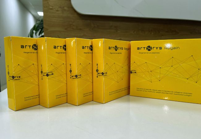 Collagen thuỷ phân Arthrys Regain là sản phẩm tiêm nội khớp sau phẫu thuật cắt sửa sụn chêm duy nhất hiện nay